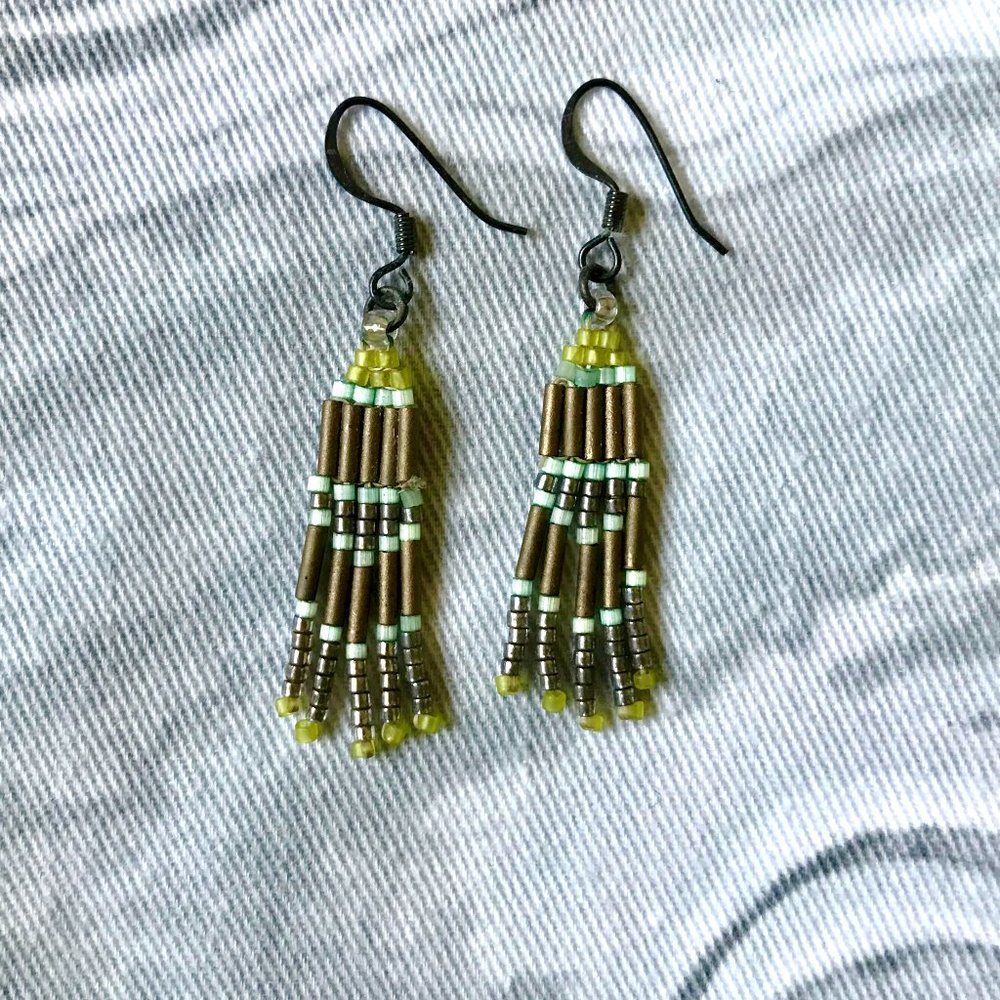 tiny seed bead earrings